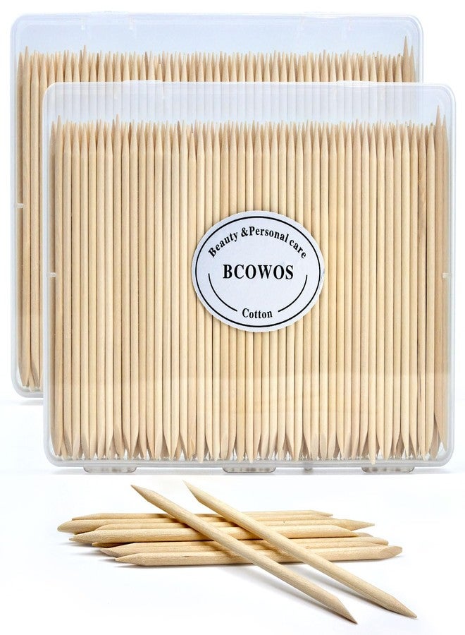 Bcowos 360PCS Orange Sticks for Nails in a Case - 4.5 inch Double Sided Wooden Cuticle Pusher Sticks for Nail Art, Manicure & Pedicure - Wood Sticks for Waxing - Image 1